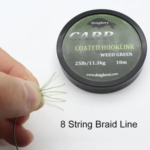 1 pièce de <span class=keywords><strong>fil</strong></span> tressé avec hameçon enduit, 10 m, matériel de pêche à la <span class=keywords><strong>carpe</strong></span>, pour ruisseau, lac, rivière, 15 lb, 25 lb, 35 lb, résistance à la rupture - Product Image 2