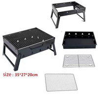 Offre Spéciale épaissi barbecue grill camping en plein air cuisson portable mini barbecue grills four domestique charbon de bois BBQ four pliant