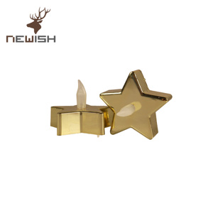 de rojo metálico estrella vela sin llama LED solar luz del té para la fiesta de Navidad de Casa decora - Product Image 3