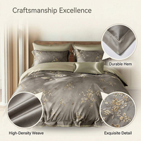 Parure de lit et housse de couette en coton tissé 200 fils, style classique imprimé, collection 2026, marque chinoise