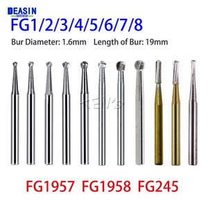 Fresas Dentales de Diamante en Caja de Cartón FG 1/2/3/4/5 0.8mm-1.6mm para Pieza de Mano de Alta Velocidad, 10 Piezas/Caja, Herramientas de Odontología - Product Image 5