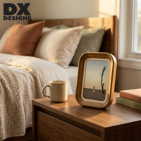 DX DESIGNS Bingkai Foto Kayu Solid Persegi Panjang Bulat 4x6 5x7 8x10 Inci Bingkai Gambar Kayu Rustic untuk Meja dan Dinding Dekorasi Rumah
