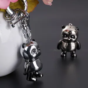 Bán buôn Quà tặng khuyến mãi Móc chìa khóa dễ thương Keyring kim loại 3D panda Keychain