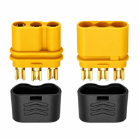 Adaptateurs de batterie LIPO MR30 MR60 Amass XT90H avec caches, connecteurs plaqués or 30A, connecteurs à balle XT60H