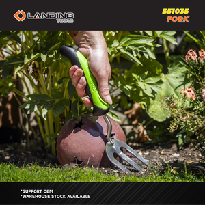 551035 Horquilla de Jardín de Acero Inoxidable de Alta Resistencia con Mango Ergonómico para Romper, Remover y Airear la Tierra - Product Image 2