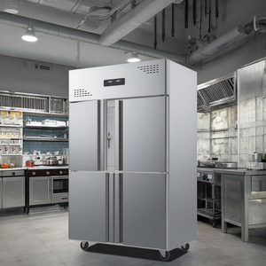 Nhà bếp Thương mại Bốn cửa tủ đông công suất lớn dọc nhiệt độ đơn trực tiếp làm mát hiển thị thiết bị làm lạnh - Product Image 4