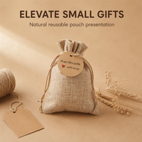 Sac à cordon en coton et lin avec logo personnalisé, pochette cadeau réutilisable pour emballage de bijoux et rangement quotidien, commandes en gros