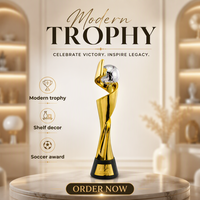Prix usine Luxe Résine Dorée Artisanat Football Sport Compétitions Gagnant Coupe Souvenir Cadeau Football Jeu Trophée Prix