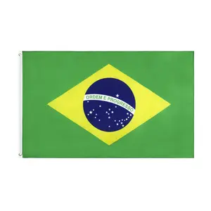 Venta al por mayor 75D poliéster impreso en todo el mundo nacional Brasil bandera 3x5ft todos los países banderas