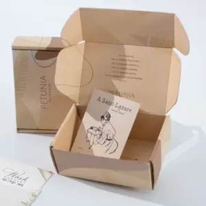 Caixas de papelão recicláveis para cuidados com a pele personalizadas, caixa de papel cosmética com envelope, cartões, caixa postal para pequenas empresas