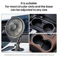 Ventilador de Coche Dopapod G13 con Base Expandible, 3 Velocidades, USB 5V, Compatible con Portavasos de Coche, Se Adapta a la Mayoría de los Vehículos