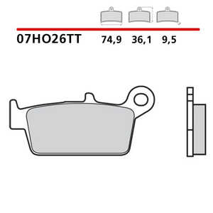 แผ่นเซรามิกด้านหลังสภาพใหม่สำหรับ Brembo TM MX 250 F 02-04 - Product Image 1