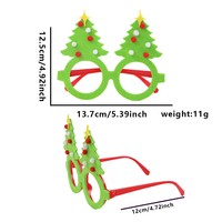 Lunettes en feutre fluorescentes style sapin de Noël, best-seller, qui brillent sous lumière UV pour fêtes à thème de Noël