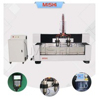 MISHI 1414 Machine de gravure CNC motorisée à double tête contrôlée par PLC pour pierres tombales, marbre, granit et pierre, Énergie