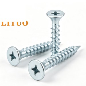Vis à tête trompette pour plaques de plâtre, auto-galvanisées, à filetage grossier, en stock, vente en gros, pour panneaux de plâtre et charpentes métalliques - Product Image 1