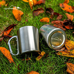 Mug en acier inoxydable Campout 304, léger, pour le camping, tasse à café, vaisselle de plein air, argent - Product Image 3