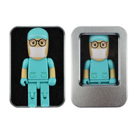 Clé USB en silicone PVC en forme de docteur, matériau plastique, 256 Go, clé USB personnalisée avec logo pour hôpital, promotion médicale