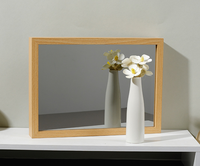 Nouveau design créatif, cadre photo miroir magique vintage, LED, écologique, durable, en bois naturel, à poser sur table, charge USB, décoration d'intérieur
