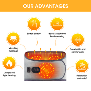Elektrische Verwarming Lumbale Massage Riem Trillingen Warm Kompres Taille Massageapparaat Voor Onderrug Pijn Verlichting - Product Image 2