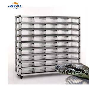Reptiles <span class=keywords><strong>Cage</strong></span> Accessoires Serpent Rack Système En Plastique PVC Boîte D'élevage Baignoires Serpent Rack Cages avec Chauffage - Product Image 2