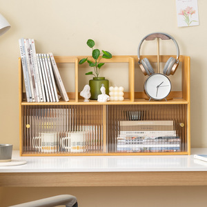 Estantería de Escritorio Zhumei, Madera Natural con Puerta de Vidrio, Organizador de Oficina, Estilo Simple, Tipo Vertical, Rectangular, AL727689804252 - Product Image 2