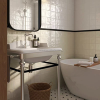Carreau émaillé noir et blanc rétro crème française petite brique blanche faite à la main cuisine toilette café carrelage mural