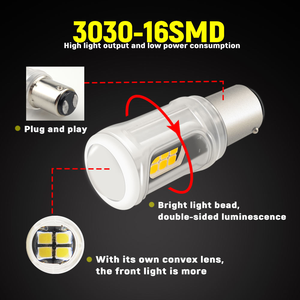 Lampadine per Luci Freno S25 1156 BA15S BAY15D 1157 P21/5W <span class=keywords><strong>LED</strong></span> Auto Strobo Flash Due Modalità <span class=keywords><strong>LED</strong></span> <span class=keywords><strong>P21W</strong></span> Luce Retromarcia DRL DC <span class=keywords><strong>12V</strong></span> - Product Image 4