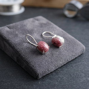 Pendientes de Rodonita Negra 2026, Joyería para Mujer y Niña, en Plata de Ley 925 - Product Image 5