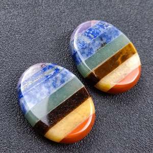 Toptan doğal şifa kristal stres taşı çok taş başparmak taş el yapımı Feng Shui tarzı karışık değerli taş stres taşı s satış - Product Image 4