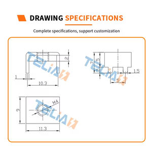 Bloques de terminales de tornillo AC/DC de alta corriente TLS44133 60A con rosca M4, terminal de alimentación de PCB de 4 pines - Product Image 4