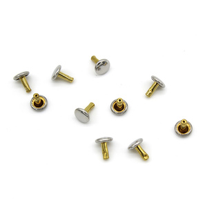 Rivets en acier inoxydable 304 de haute qualité et rivets rapides à double capuchon en laiton <span class=keywords><strong>pour</strong></span> ceintures en cuir, sangles de sacs et artisanat du cuir DIY - Product Image 3