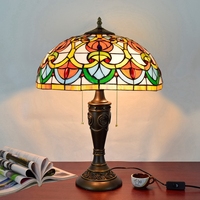 Lampe de table décorative moderne européenne en mosaïque de verre faite à la main, lumière LED blanc chaud, interrupteur à bouton-poussoir pour chambre et salon