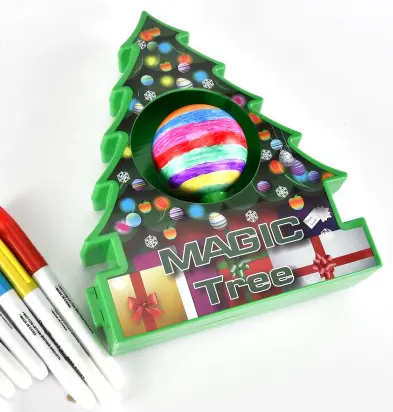 Weihnachts dekoration intelligenter Weihnachts baum DIY Ei Malerei Kit dekorative Ballspiel zeug mit Musik Licht