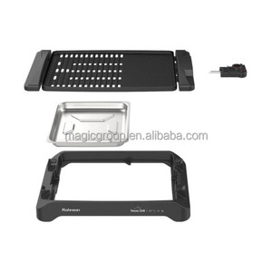 เตาบาร์บีคิวไฟฟ้าไร้ควัน สำหรับใช้ในบ้าน ขนาดใหญ่ แบบตั้งโต๊ะ 2000 วัตต์ เคลือบสารกันติด พร้อมถาดรองน้ำมันหยด ผู้ผลิต OEM - Product Image 5