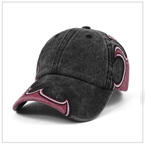 Gorra Snapback Personalizada de Algodón Lavado con Parche de Llama Bordado, Estilo Vintage Desgastado, Gorra de Béisbol para Hombre, Gorras Deportivas Urbanas - Product Image 3