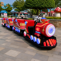 Train électrique touristique sans rails Joy2fun alimenté par batterie, 24 places, capacité de 500 kg, 20 km/h, intérieur/extérieur, pour centres commerciaux