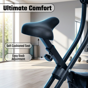 Vélo d'exercice vertical d'intérieur robuste avec 8 niveaux <span class=keywords><strong>de</strong></span> résistance magnétique, volant d'inertie et siège réglable - Product Image 2