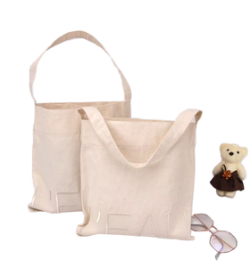 Canvas <b>Tote</b> <b>Bag</b> with Custom Logo Embroidery <b>Zipper</b> Closure Letter Pattern-Shoulder Handle 30x35cm for Shopping & Everyday Use - Product Image 1