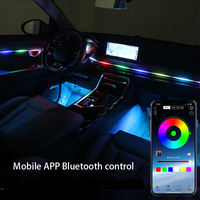 Kit d'éclairage d'ambiance pour voiture Symphony 18-en-1 avec contrôle par application musicale, éclairage RGB multicolore et garniture intérieure en acrylique