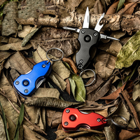 Couteau pliant miniature personnalisé avec logo, porte-clés, multi-outils, acier inoxydable, outil de survie EDC, couteau de poche portable avec LED