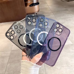 <b>Camera</b> Lens Crystal Clear Magnetic Mobile Phone Case <b>for</b> iPhone 16 15 15Pro 15Plus 15ProMax Hybrid TPU+<b>PC</b> Clear Cover - Product Image 1