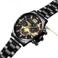 Montre Sport Homme Bestseller, Calendrier, Mouvement Quartz, Bracelet Acier, Plusieurs Couleurs, Aiguilles Lumineuses, Chiffres Grands, Transfrontalier