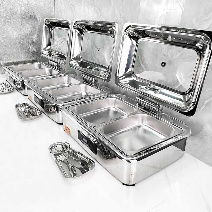 Luxury 9L Stainless Steel Electric Buffet Stove Rectangular Buffet