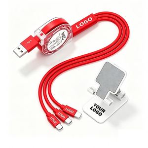 Câble USB rétractable 3-en-1 à charge rapide, multi-usage pour téléphone électronique, événement professionnel, cadeau promotionnel, personnalisable, vente en gros - Product Image 1