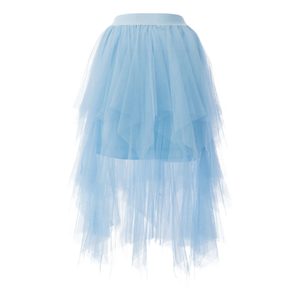 Jupe tutu en tulle pour femmes, ourlet irrégulier, couleur unie, multicouche élastique, jupe princesse en maille pour la plage, la fête et le streetwear. - Product Image 4