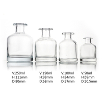 Bouteille d'arôme en verre ronde vide de 50 ml, 100 ml, 150 ml, 250 ml, transparente, noire, ambrée, pour diffuseur de roseaux