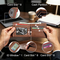 Dompet Kulit Halus Custom Gemuime Leather RFID Blocking Bifold Dompet Pria Custom Pabrik Dompet Kartu Kredit untuk Pria