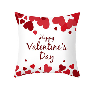 Home Decoration Bedroom Sofa Valentine's Day <strong>Red</strong> Polyester Material <strong>Cushion</strong> <strong>Cover</strong> - Product Image 3