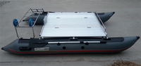 Bateau pneumatique pour 1/2 personne, bateau à rames en PVC, catamaran de pêche