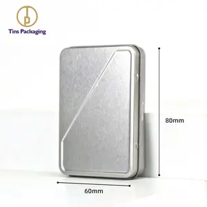 Customized Cigarette Pre Rolls Metal Tin Case With Hinge Gift Cards Mini Rectangular Hinged Tin Box